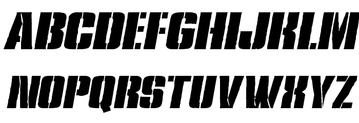 Rumble Tumble Expanded Italic Font LOWERCASE