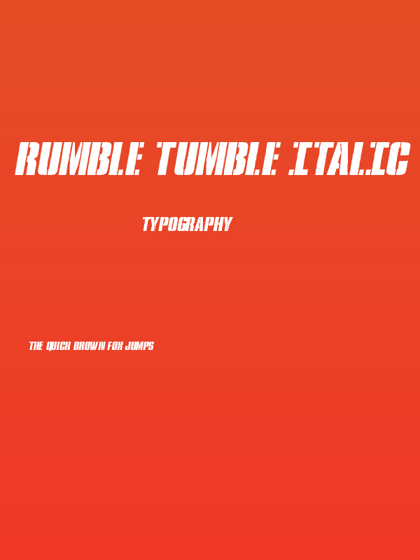 Rumble Tumble Italic Poster