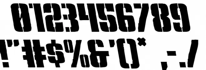 Rumble Tumble Leftalic Font OTHER CHARS