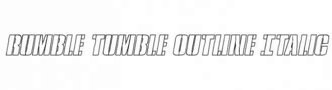 Rumble Tumble Outline Italic  नि: शुल्क फ़ॉन्ट्स डाउनलोड