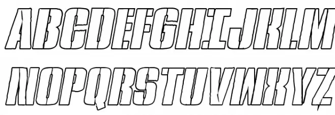 Rumble Tumble Outline Italic Polices MAJUSCULES