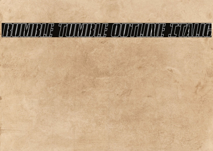 Rumble Tumble Outline Italic Example 1