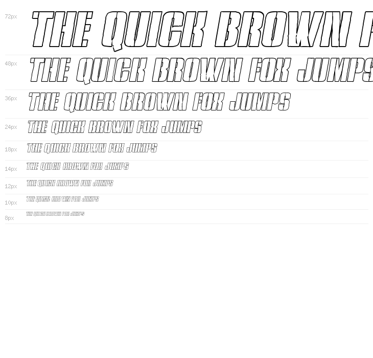 Rumble Tumble Outline Italic Waterfall