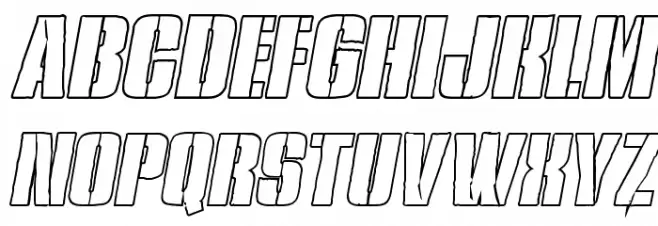 Rumble Tumble Outline Italic Font Litere mici