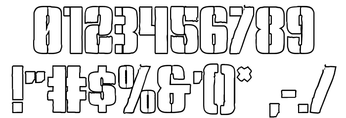 Rumble Tumble Outline Font OTHER CHARS