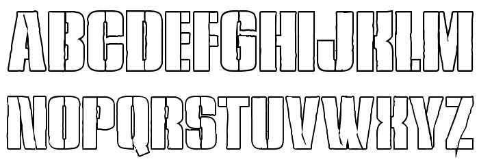Rumble Tumble Outline Font LOWERCASE