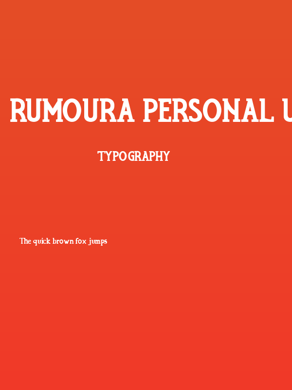 Rumoura PERSONAL USE ONLY Bold Poster