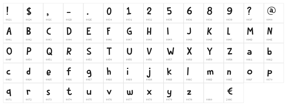 Rumpelgeist DEMO Regular Character Map