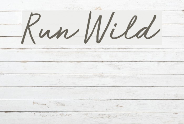 Run Wild Font examples