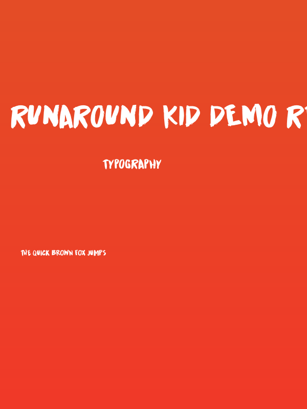 Runaround Kid DEMO Regular Poster