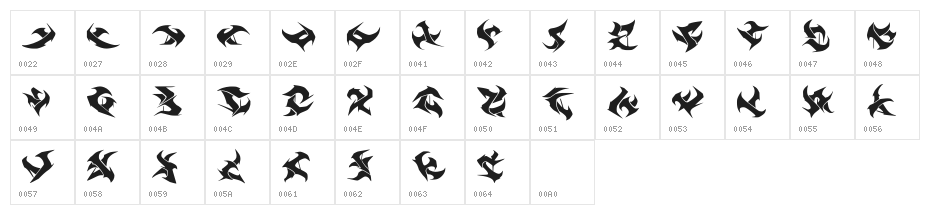 Runas Regular Character Map