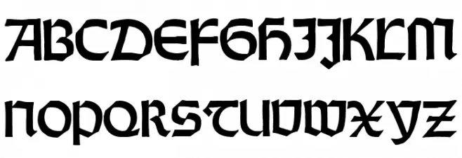 RundgotischRauh Schriftart Groß