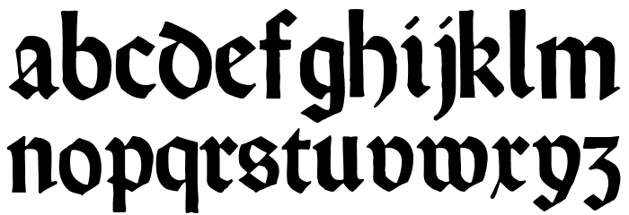 RundgotischRauh Font LOWERCASE