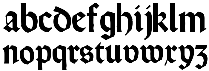 RundgotischRauh Font LOWERCASE