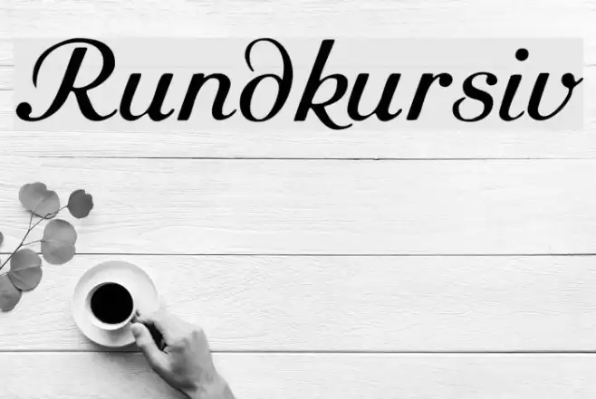 Rundkursiv Font examples
