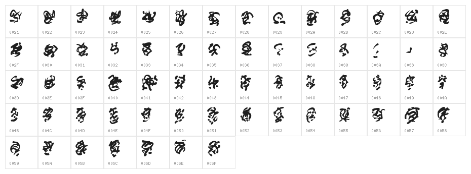 Runes of the Dragon Character Map