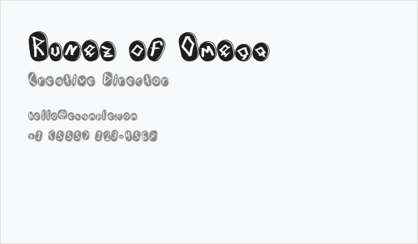 Runez of Omega Business Card