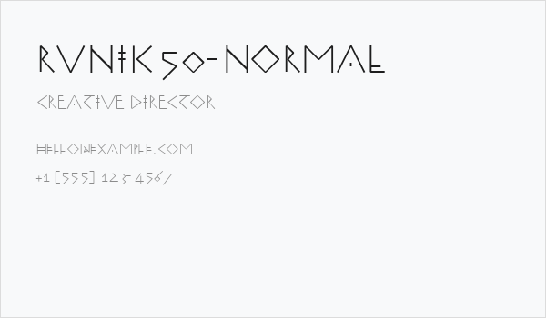 RuniK50-Normal Business Card