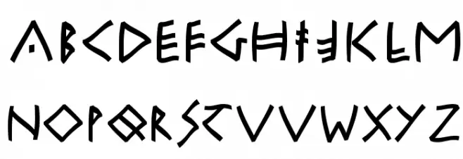 RuniKleinFreeform Schriftart Groß