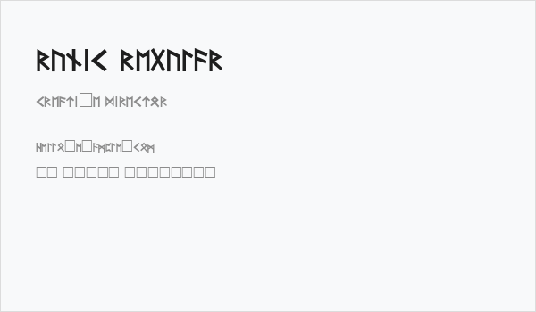 Runic Regular Business Card