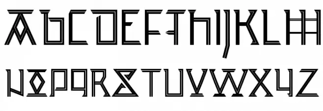 Runic Sans Inline Fuentes MAYÚSCULAS