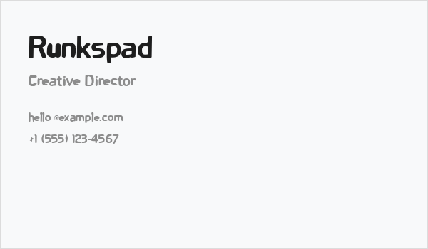 Runkspad Business Card