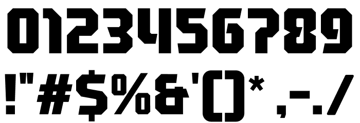 Running Back Block Font OTHER CHARS