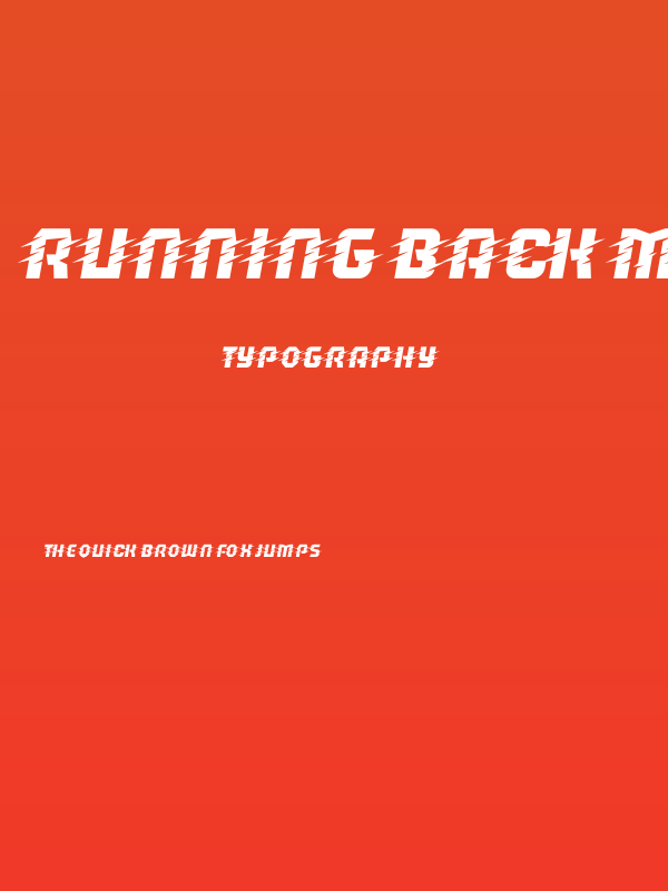 Running Back Motion Italic Poster