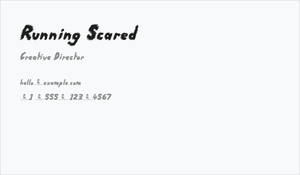 Running Scared Business Card