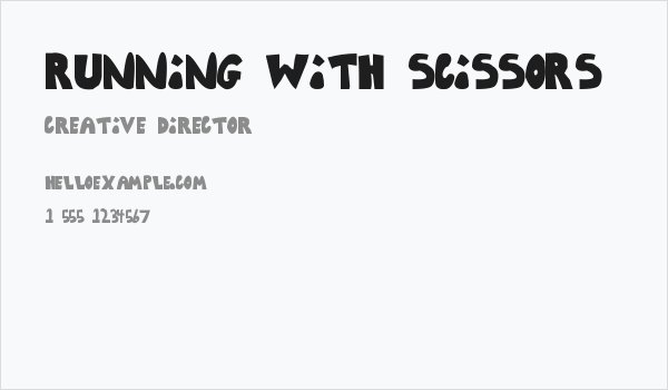 Running With Scissors Business Card