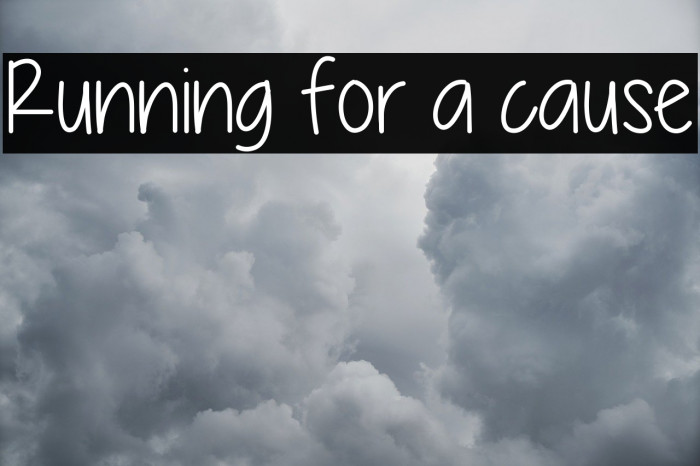 Running for a cause Font examples