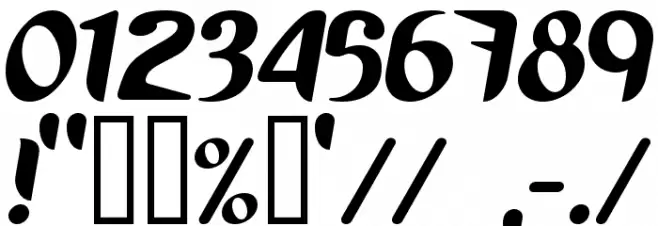 Running shoe Font OTHER CHARS