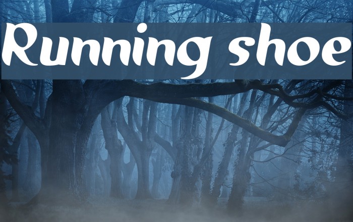 Running shoe Font examples