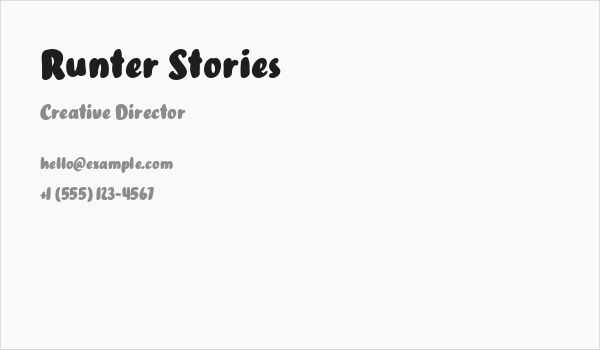 Runter Stories Business Card