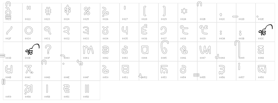Rupe Outline Black Character Map