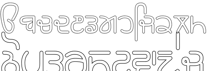 Rupe Outline Bold Caratteri MINUSCOLO