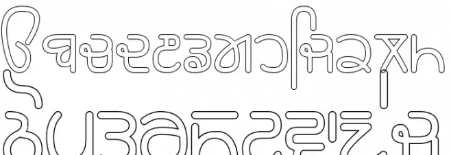 Rupe Outline Bold Caratteri MINUSCOLO
