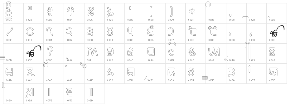 Rupe Outline Heavy Character Map