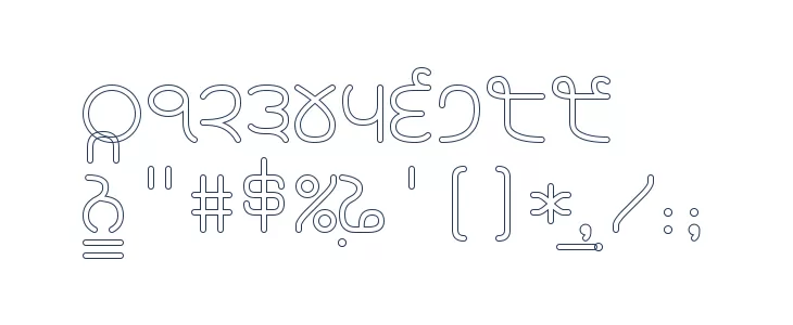 Rupe Outline Medium Font OTHER CHARS