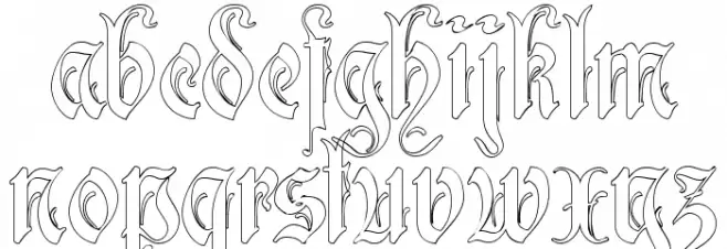Ruritania-Outline Font LOWERCASE