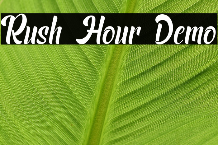 Rush Hour Demo Font examples