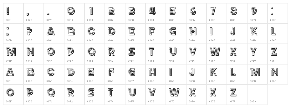 Rush Hour Extra Regular Character Map