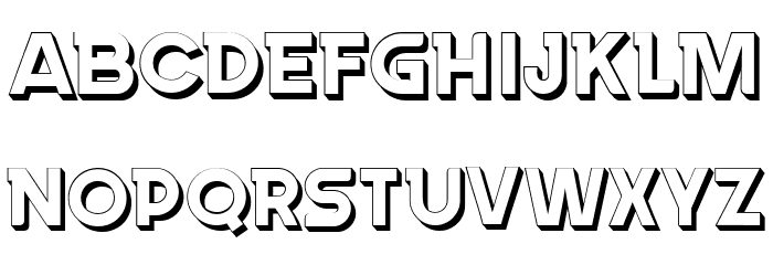 Rush Hour Hollow Regular Font LOWERCASE