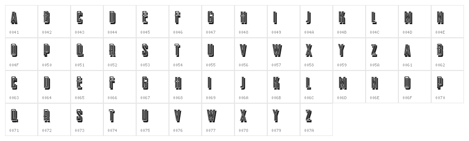Rusher DemiBold Character Map