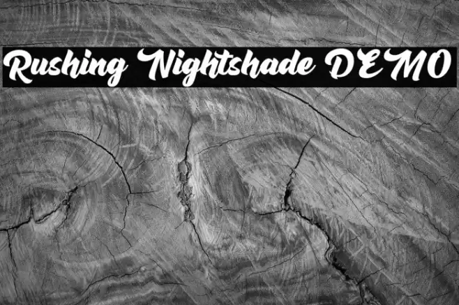 Rushing Nightshade DEMO Font examples