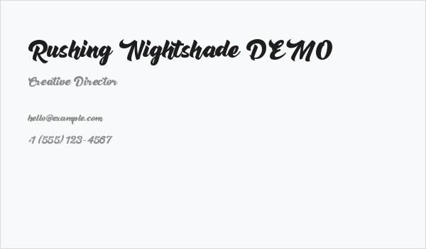 Rushing Nightshade DEMO Business Card