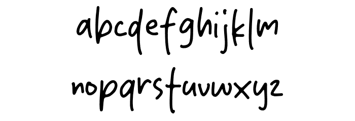 Rushing Shine フォント 小文字