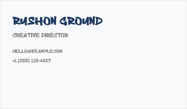 Rushon Ground Business Card