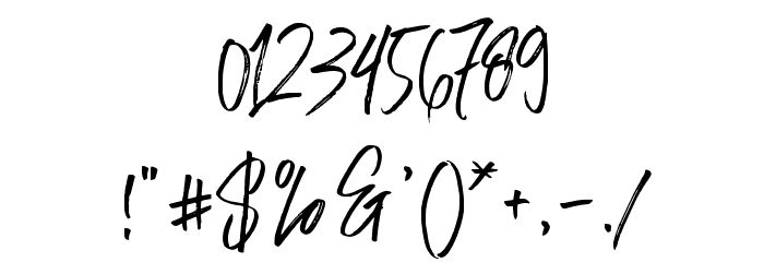 RushtardBrush-Regular Font OTHER CHARS