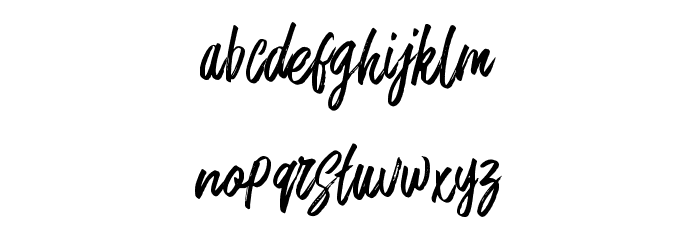RushtardBrush-Regular Font LOWERCASE
